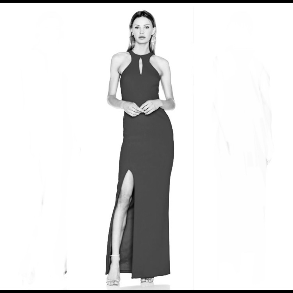 Lulus open back gown with slit